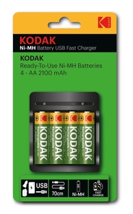 KODAK USB Fast recharger (ready-to-use) + 4 AKU AA 2100mAh